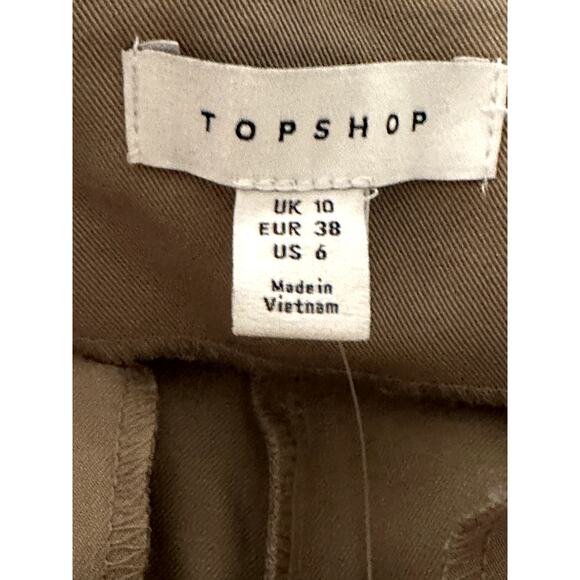 Topshop Women's Tan./Beige Front Seam Slit Ankle Pants 6 NWT - Picture 9 of 10